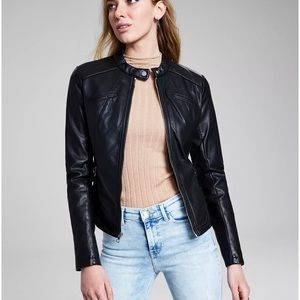 Women’s Faux-Leather Moto Jacket